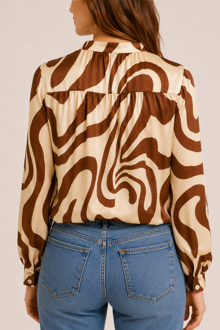 Blouse fluide à motif abstrait