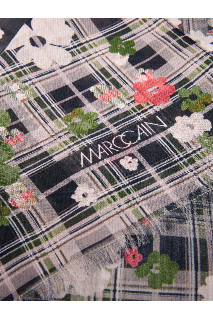 Écharpe à imprimé floral en coton et soie pour femme Marc Cain