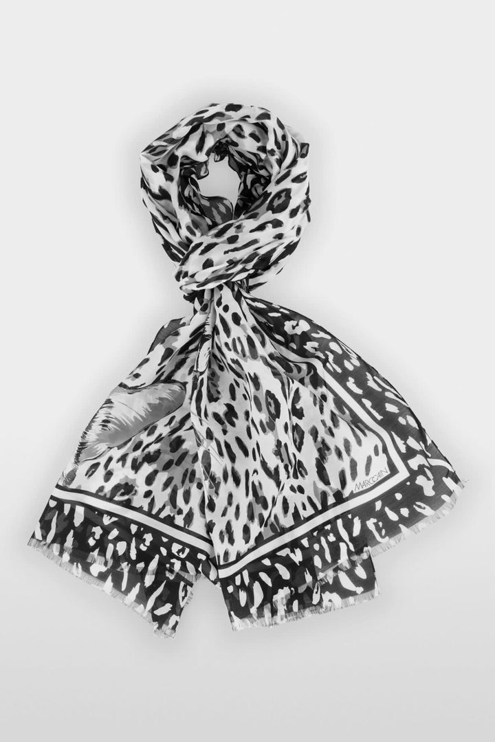 Printed cotton-silk scarf for women by Marc Cain