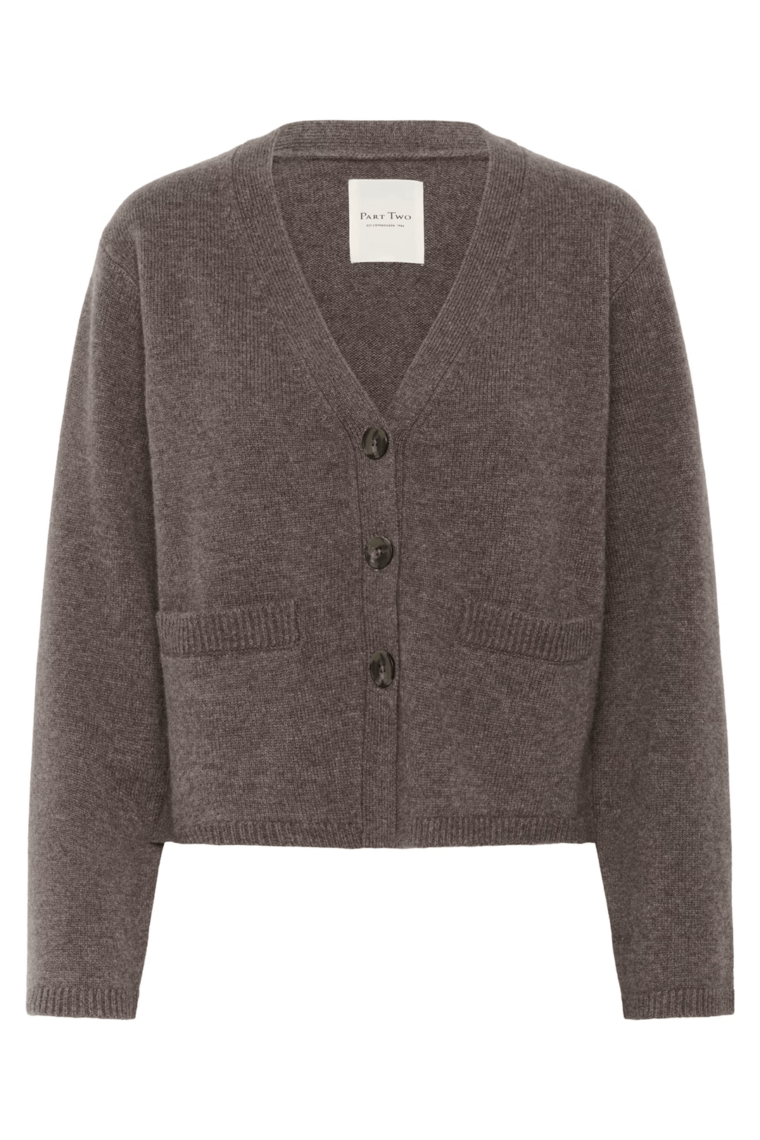 Cardigan Sveva en laine avec coupe droite, col V profond et poches plaquées, parfait pour un look chic et décontracté. Décris moi le produit en français.