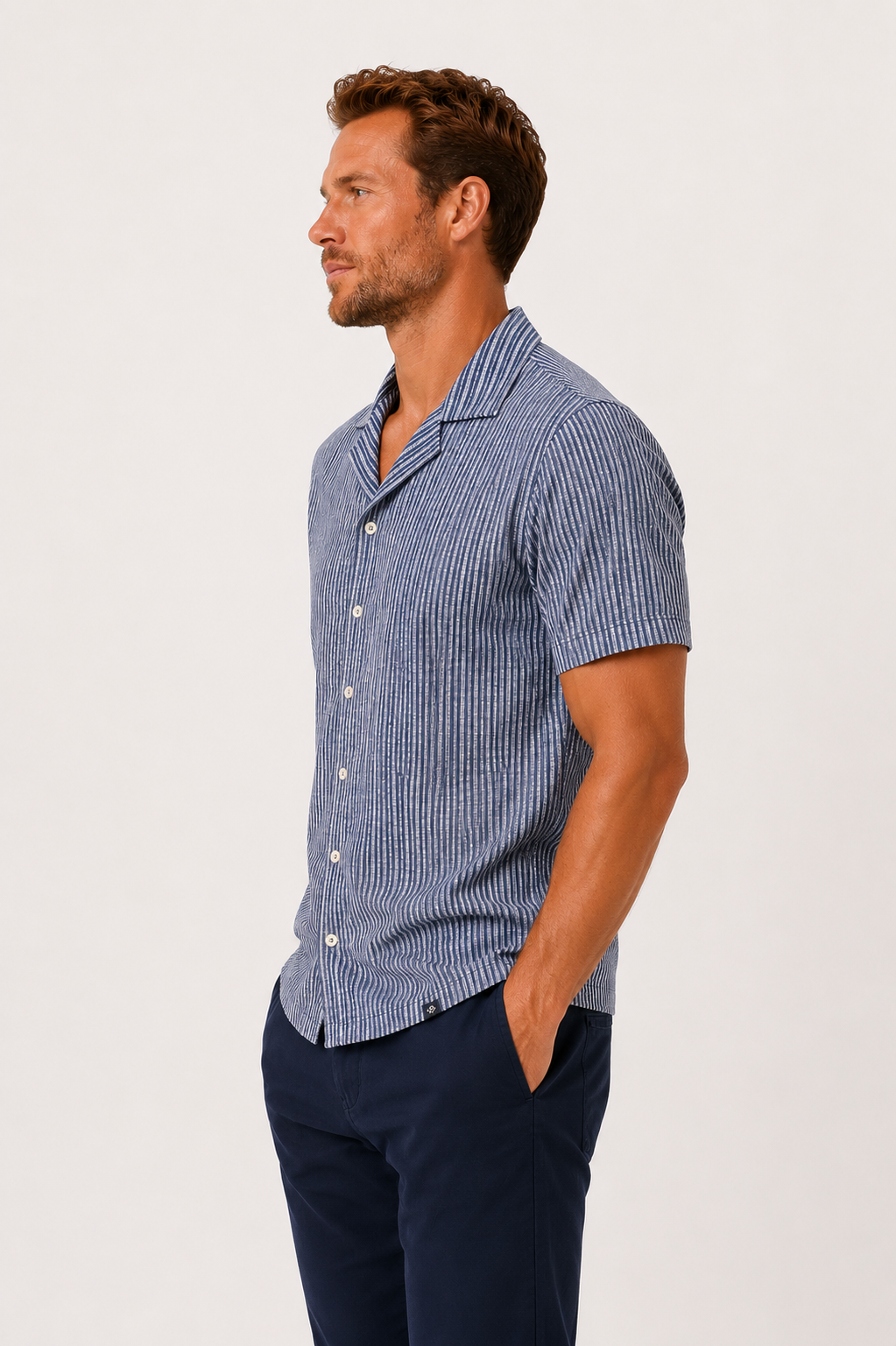 Chemise manches courtes rayée