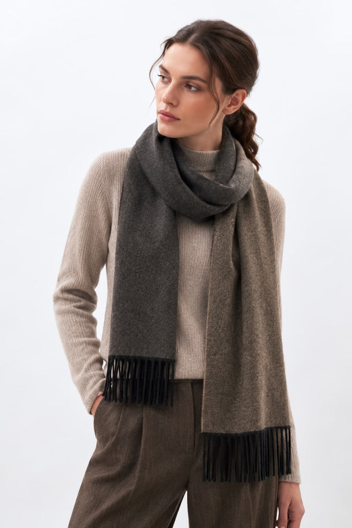 Foulard bicolore à franges Mikou pour femme Humility