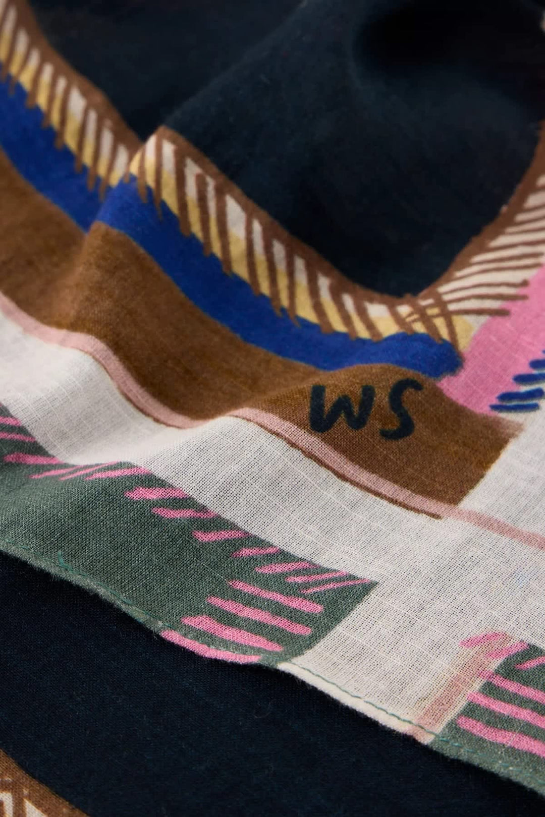 Emily square scarf with geometric print for women White Stuff