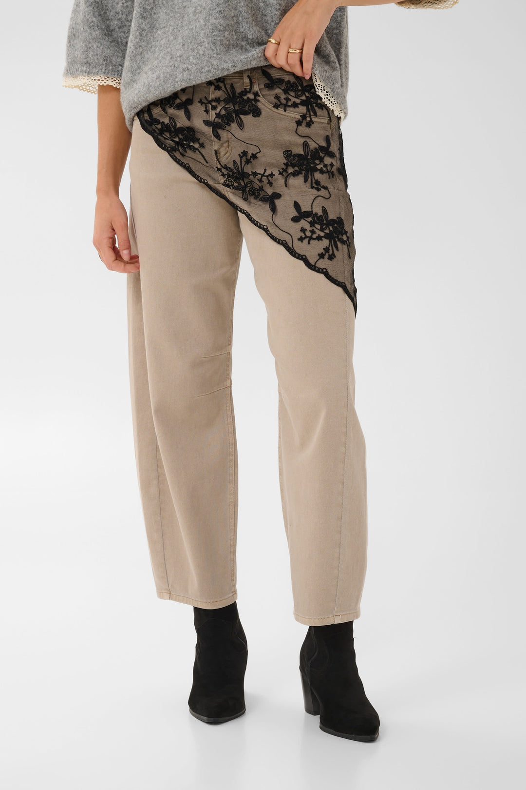 Foulard en tulle brodé Lacie pour femme Cream