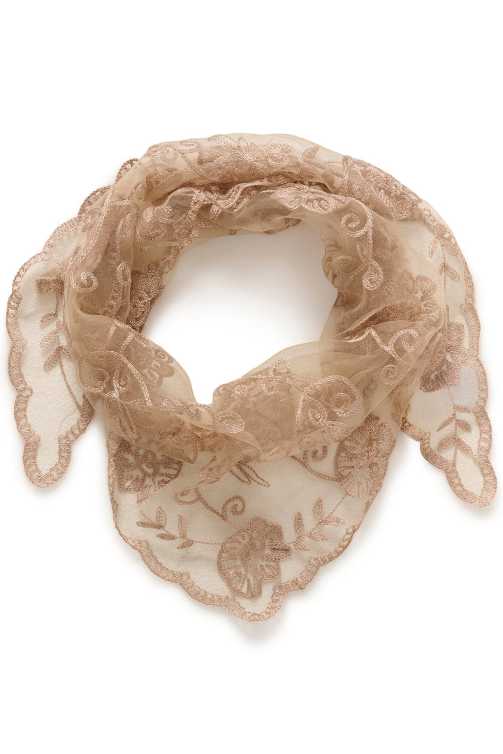 Foulard en tulle brodé Lacie pour femme Cream