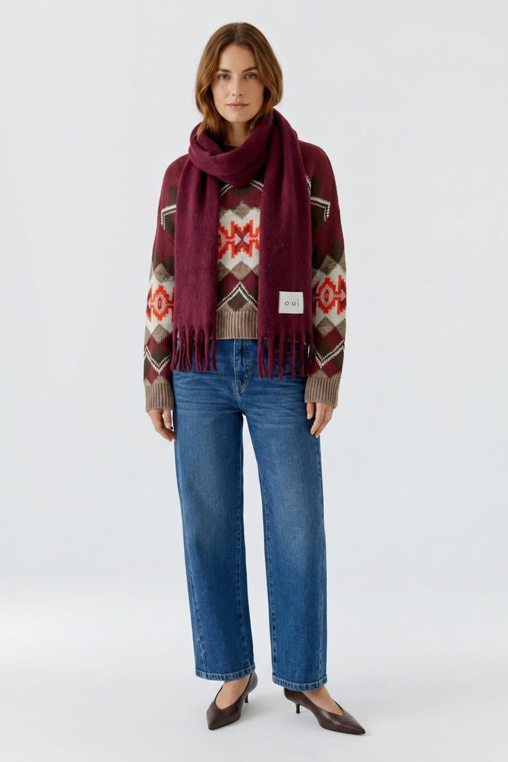 Foulard long à franges pour femme Oui