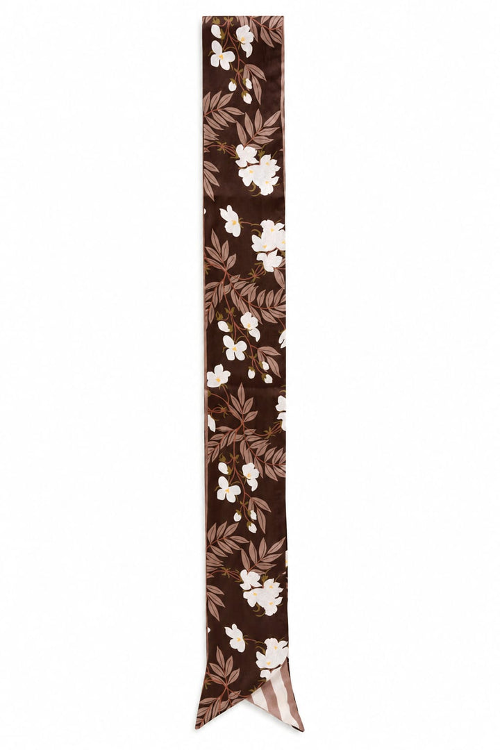 Foulard étroit à motifs variés pour femme Cream