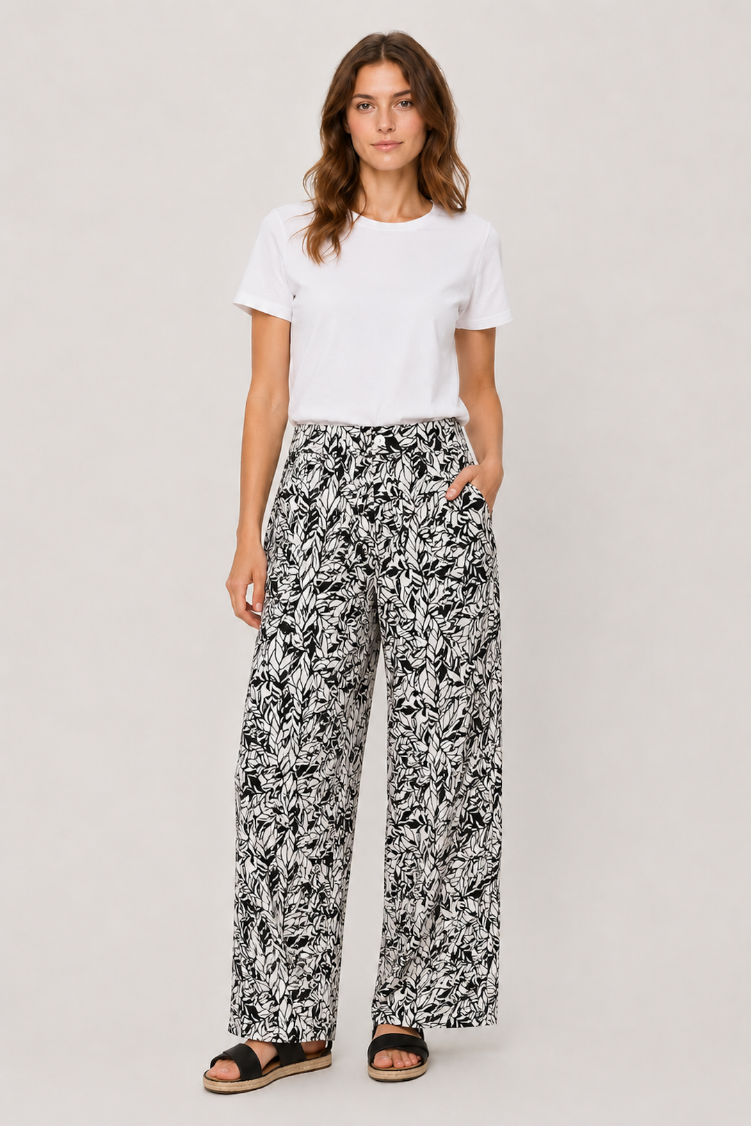 Maine Flowing Pants with Botanical Print