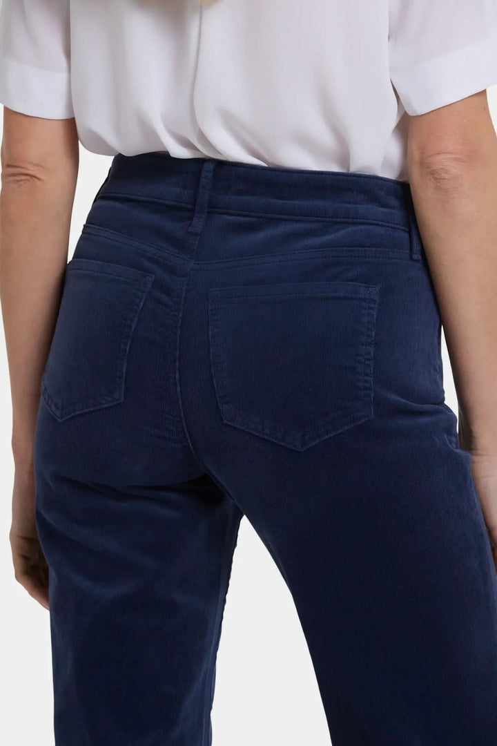 Pantalon droit en velours côtelé extensible