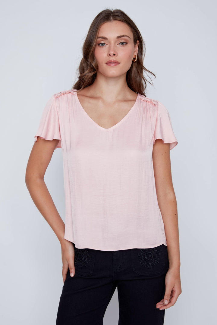 Blouse fluide à manches volantées