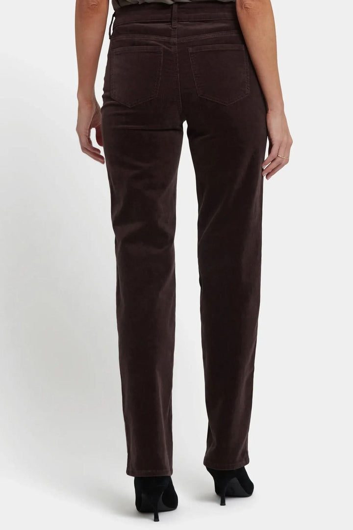 Pantalon droit en velours côtelé extensible