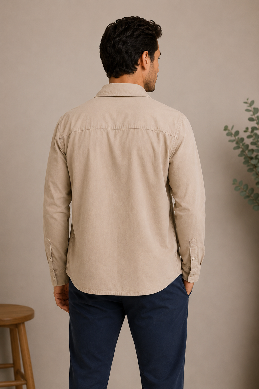Overshirt utilitaire en coton extensible