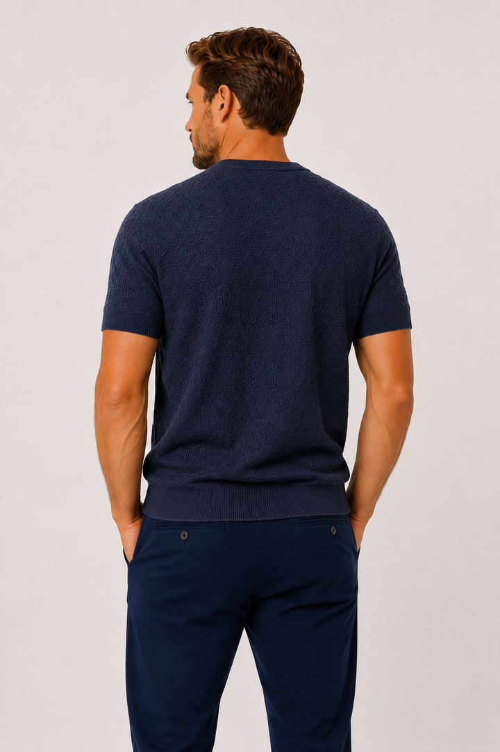 t-shirt texturé lin et coton