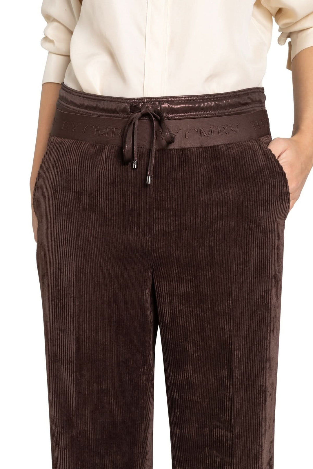 Pantalon en velours côtelé à taille élastique