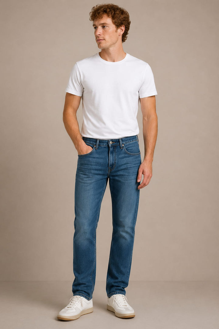 Vue de dos jean délavé Paige pour homme gris avec poche arrière visible - Valérie Simon