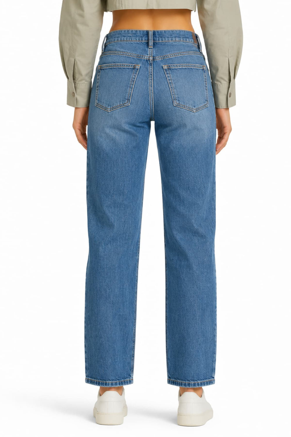 Jean droit à taille haute Elli vue de face pour femme Cambio