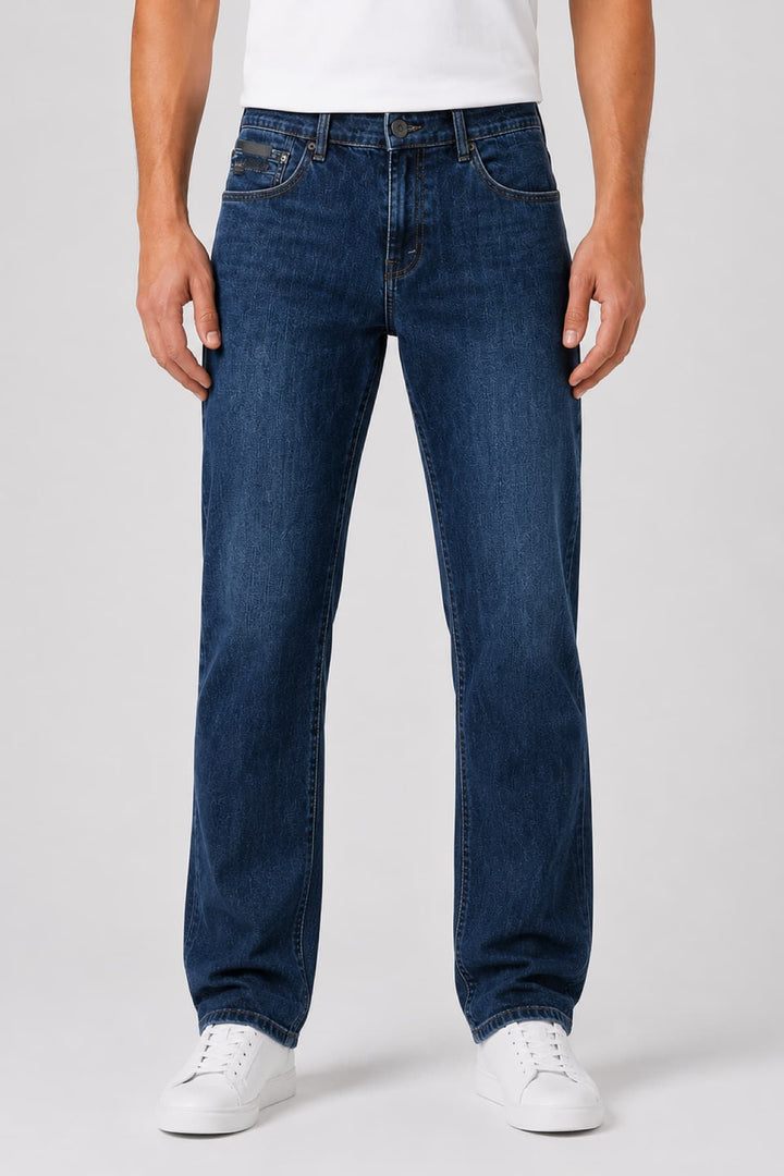 Side view of Black Bull textured jeans for men in black - Valérie Simon