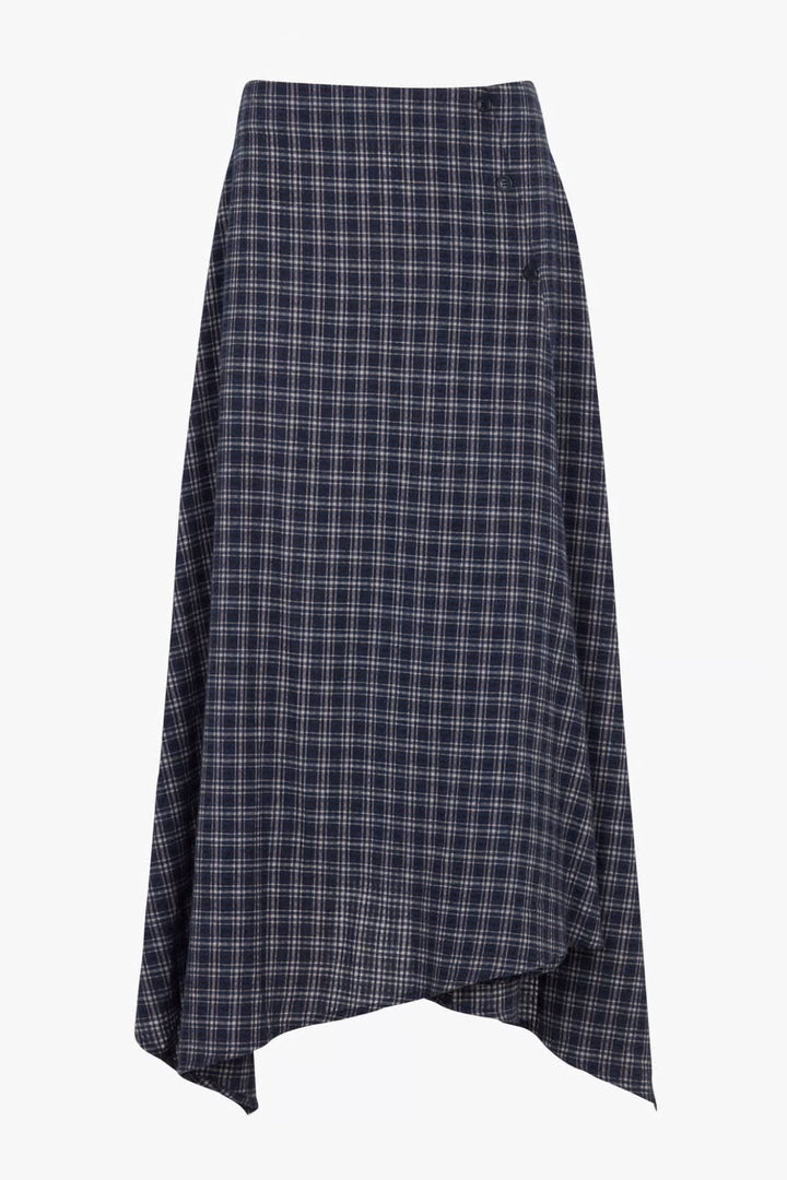 Jupe longue asymétrique à carreaux pour femme Humility