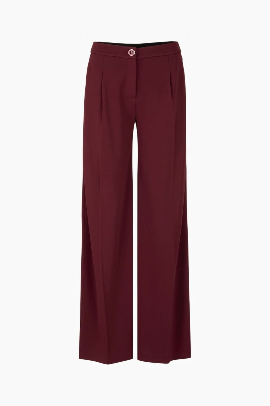 Pantalon jambes larges en tissu fluide, taille haute avec plis marqués pour une silhouette élégante.