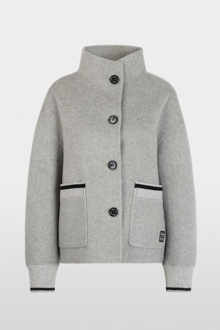 Veste en laine mélangée à col montant