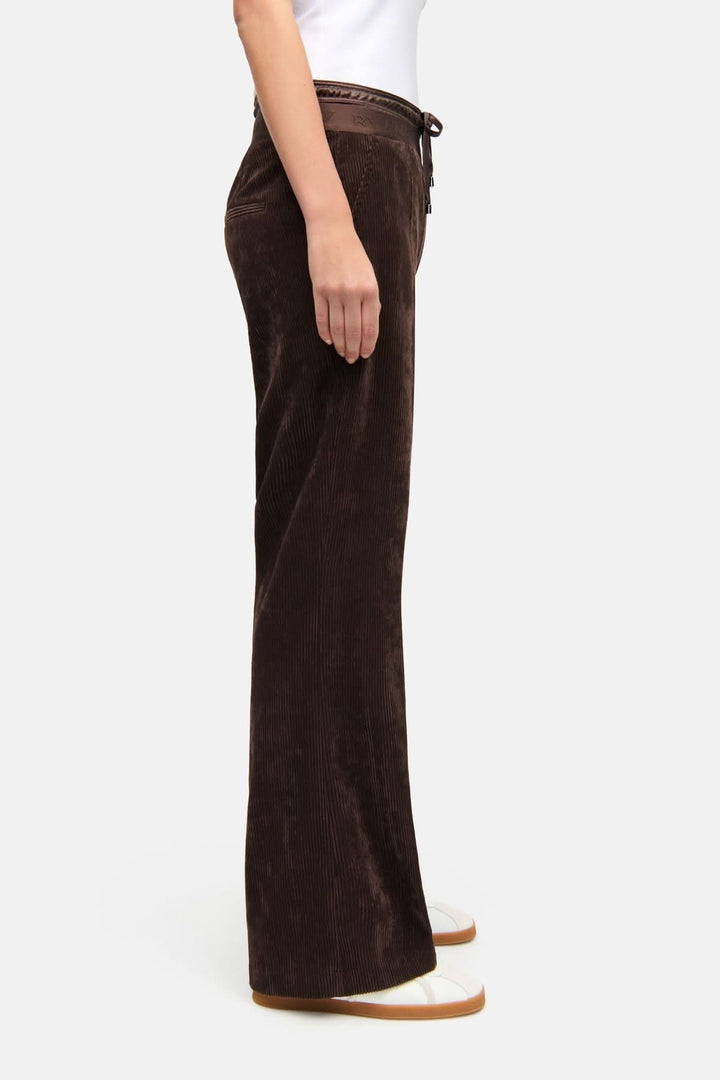 Pantalon en velours côtelé à taille élastique