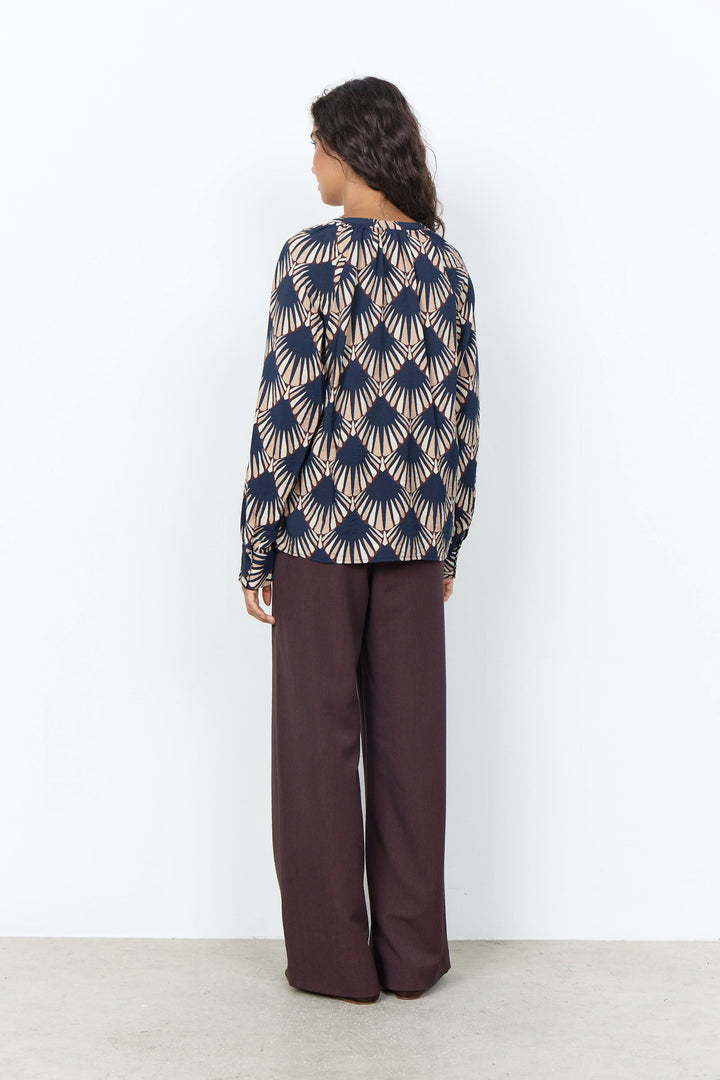 Blouse Halin fluide à imprimé graphique