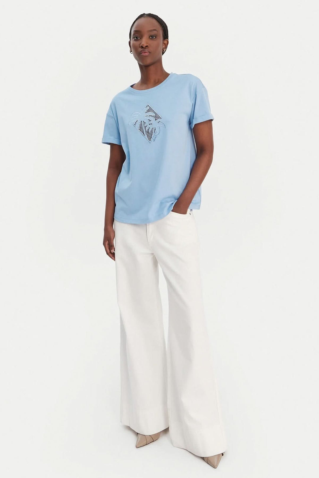 T-shirt à motif ajouré