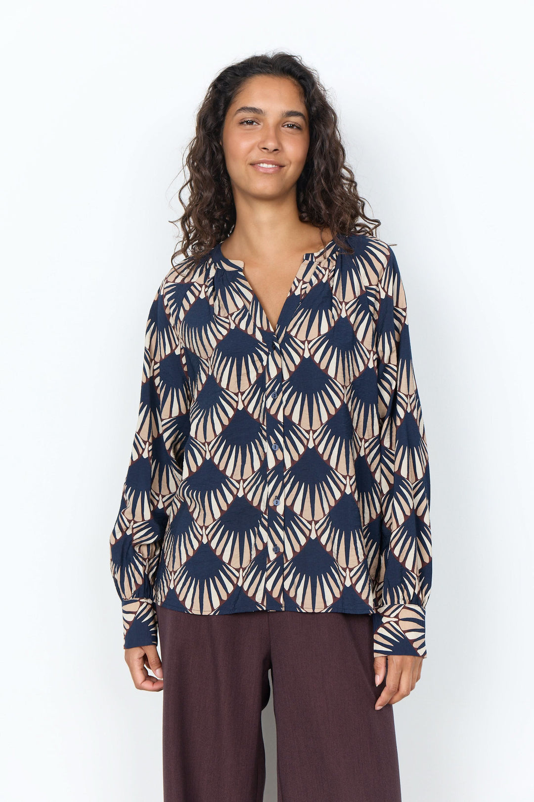 Blouse Halin fluide à imprimé graphique