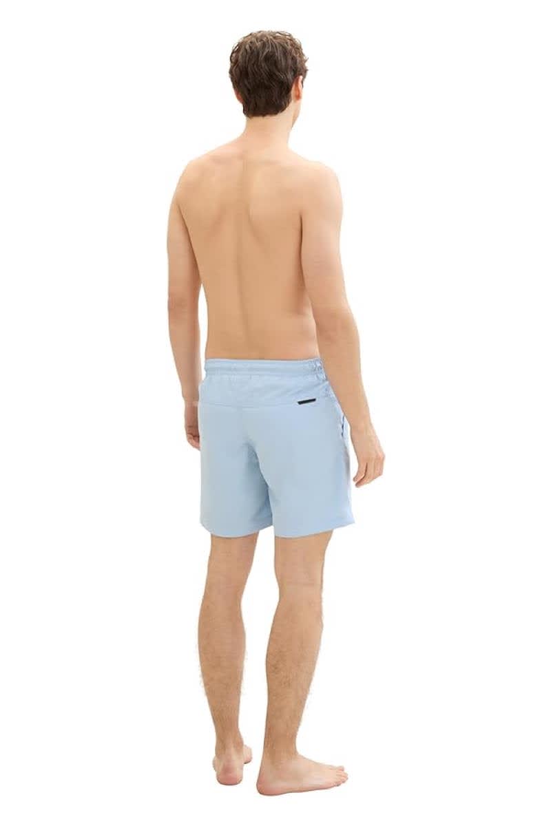 Vue côté maillot de bain Tom Tailor homme bleu avec poche arrière élastiquée - Valérie Simon