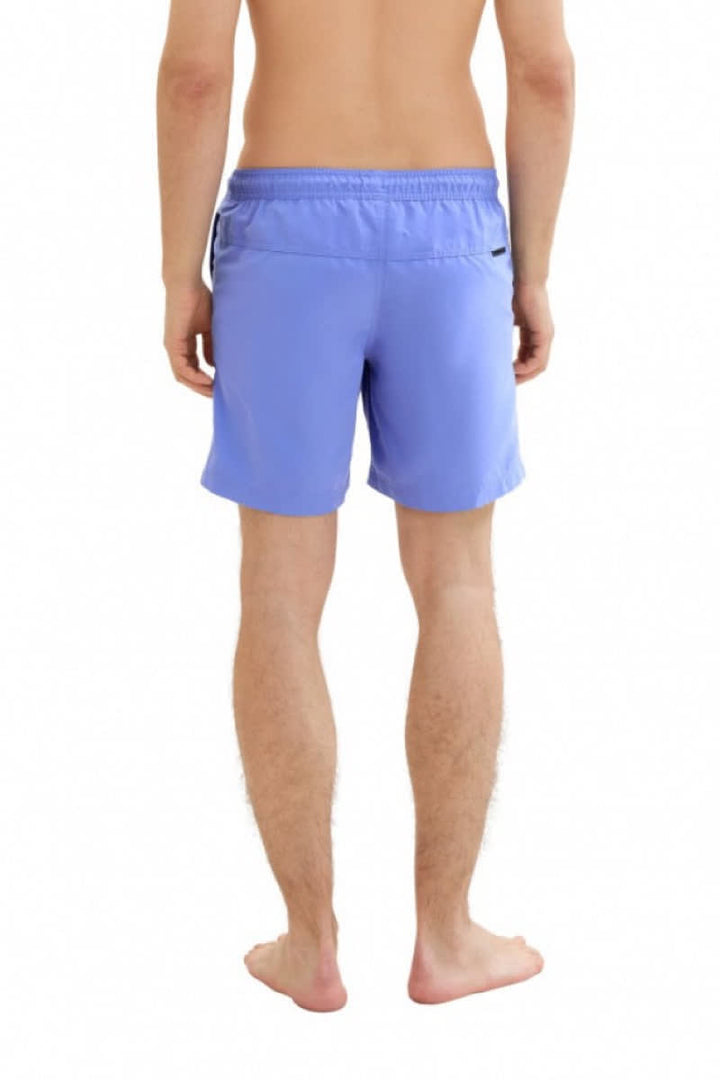 Vue de côté maillot de bain court Tom Tailor pour homme vert avec taille élastique - Valérie Simon
