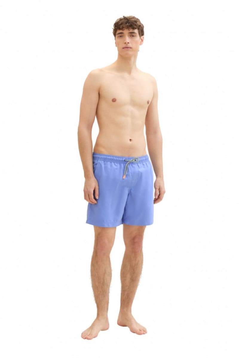 Vue de face maillot de bain Tom Tailor pour homme bleu avec taille élastique - Valérie Simon