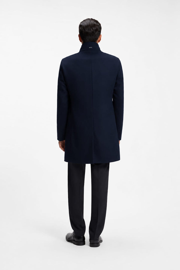 Manteau habillé à col montant vue de face pour homme Hugo Boss