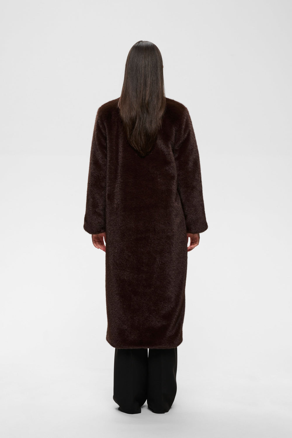 Manteau long Zabelle en fausse fourrure à col rond pour femme Inwear