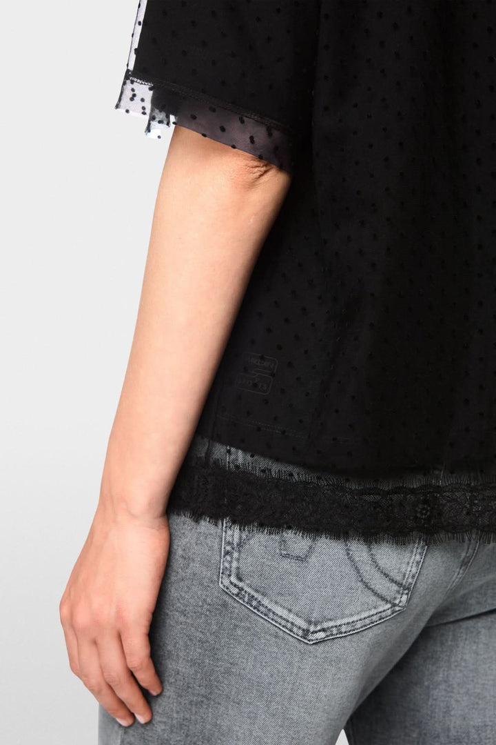 T-shirt 2 en 1 avec dentelle et perles