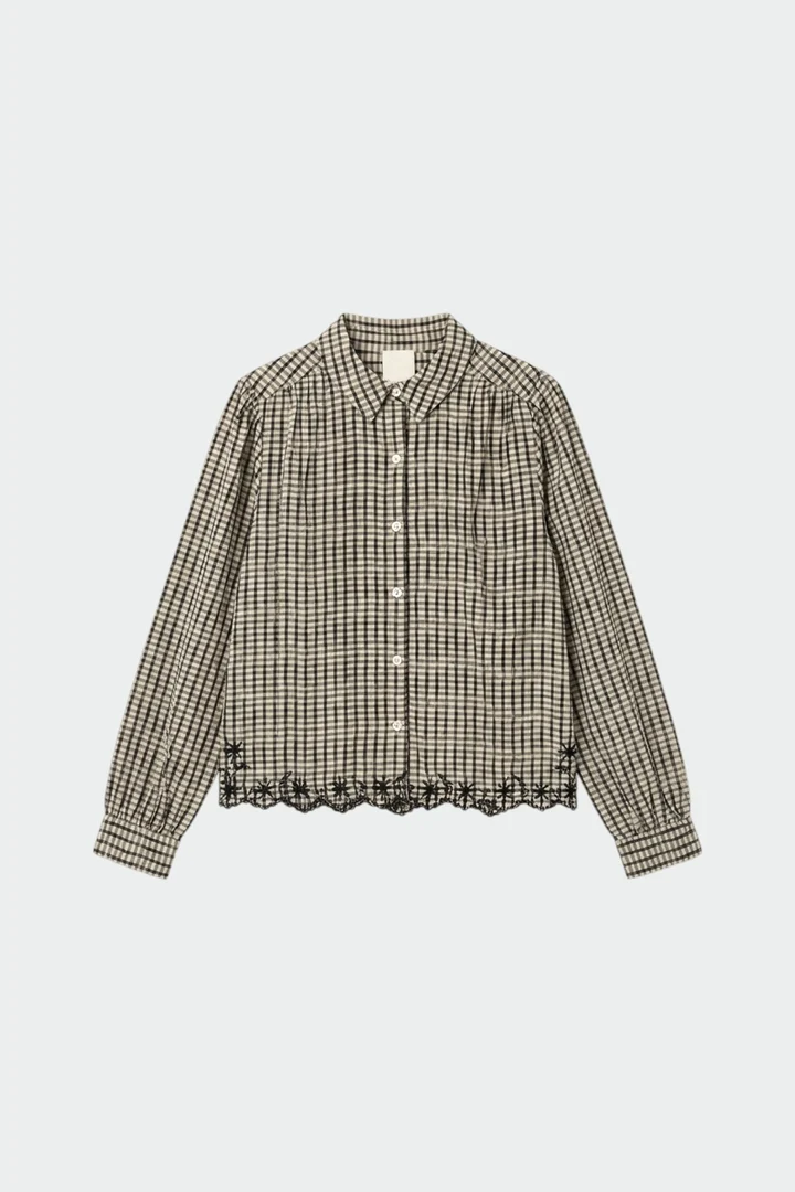 Blouse à carreaux brodée