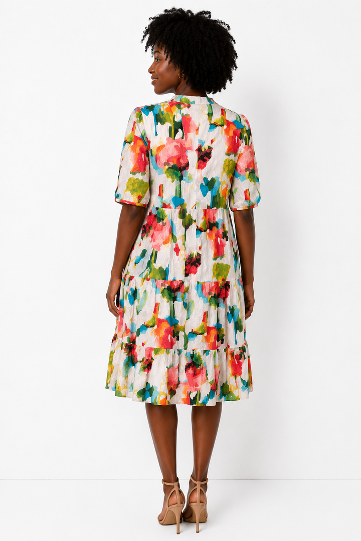 Robe fluide à imprimé artistique