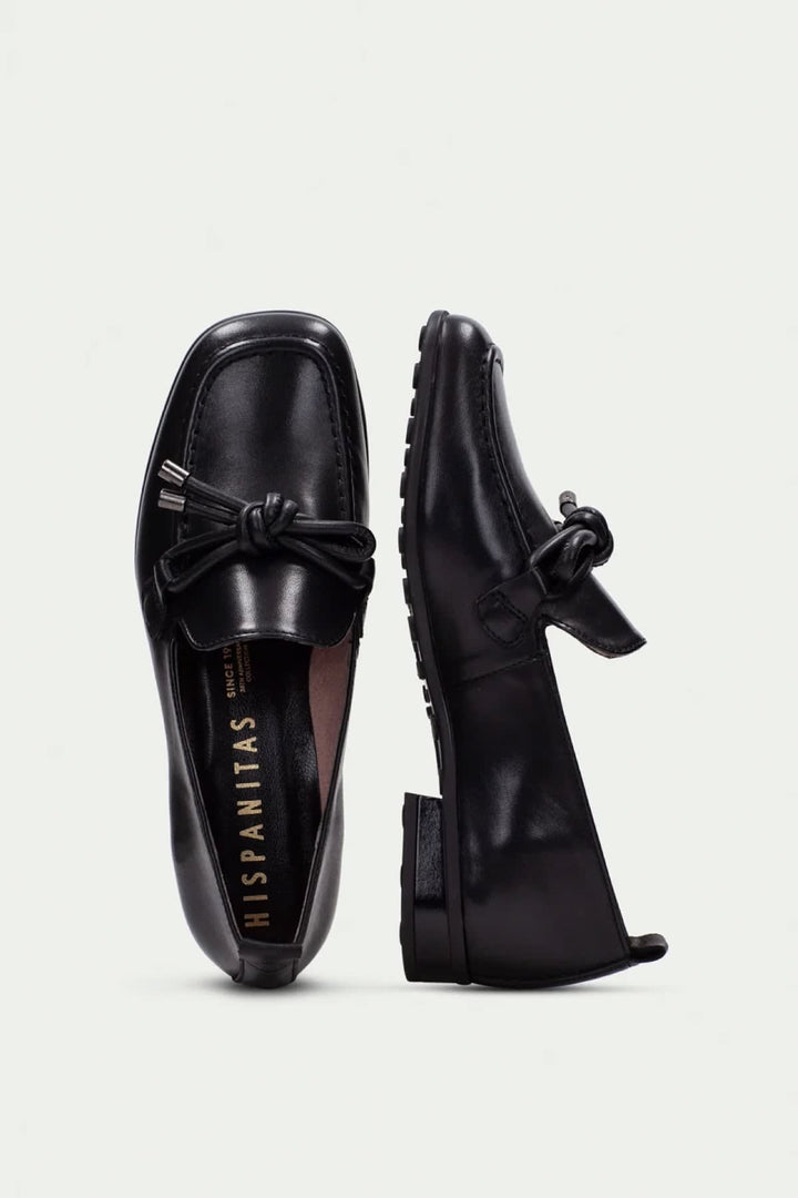 Genova Leather Loafers with Knotted Detail for Women by Hispanitas