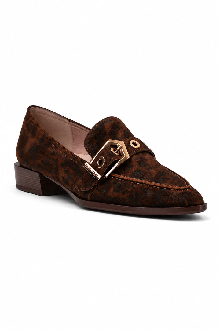 Mocassins Turin à talon avec boucle métallique vue de face pour femme Hispanitas