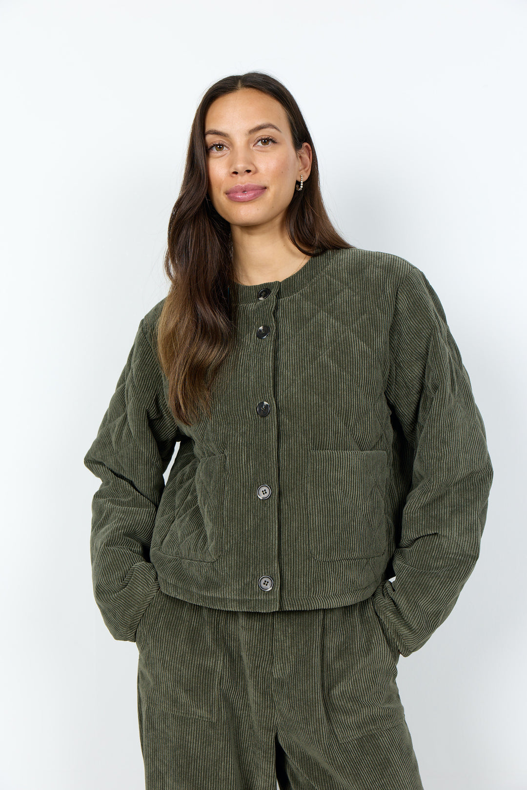 Manteau Bindi court en velours côtelé