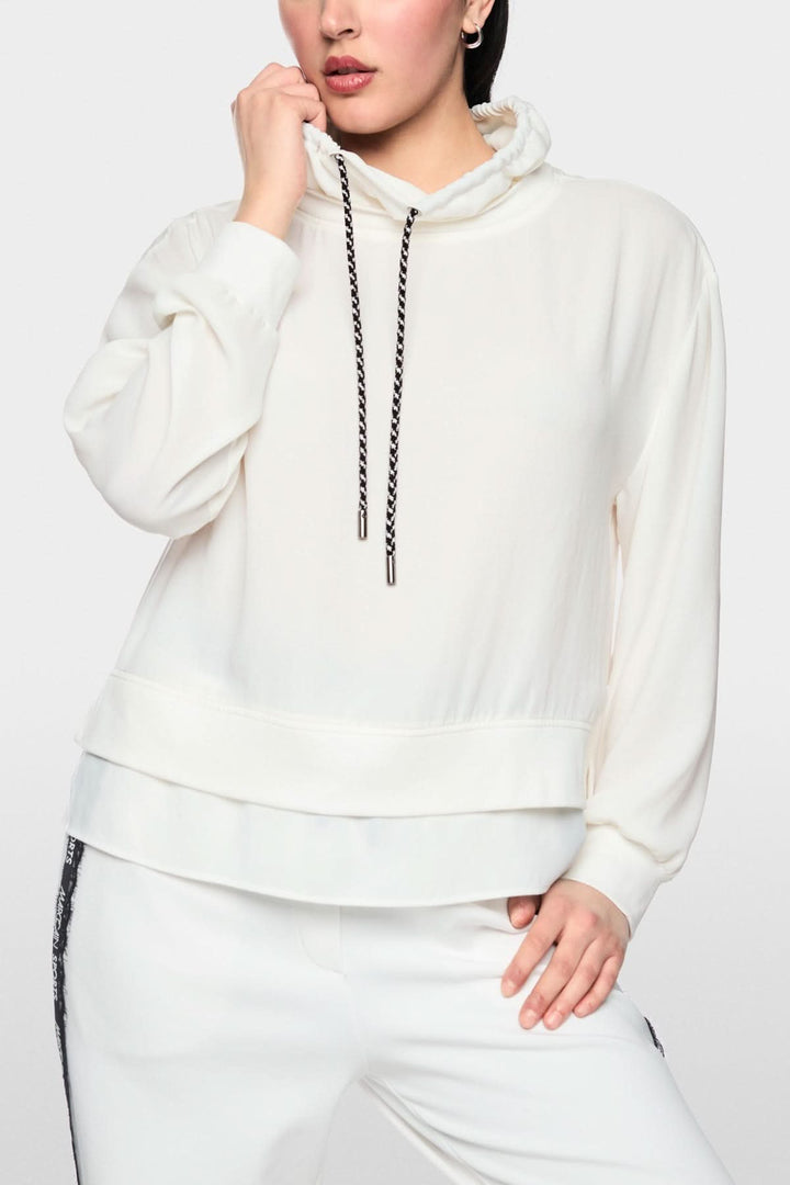 Blouse ample à col avec cordon de serrage