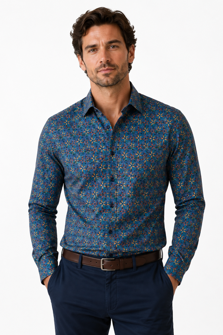Chemise sport imprimée mosaïque