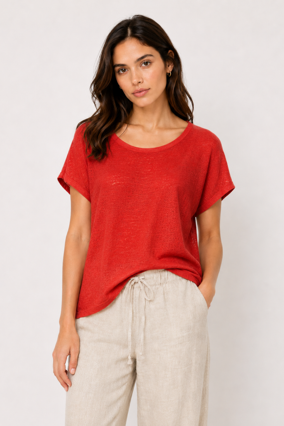 T-shirt en lin à manches courtes