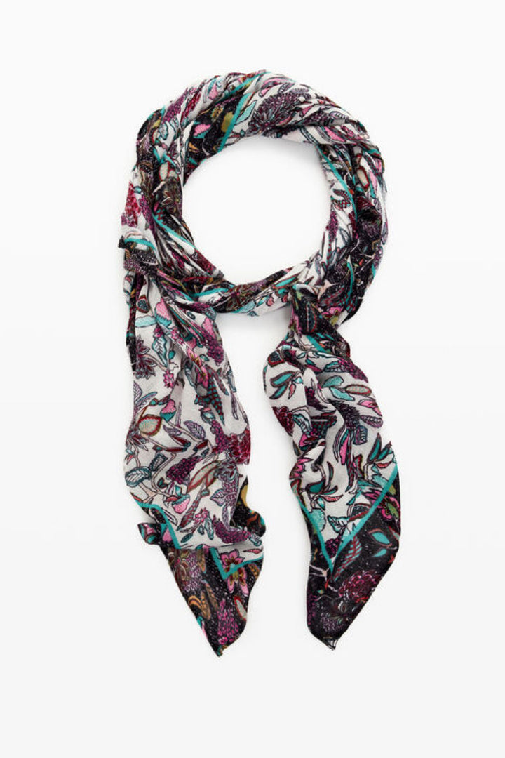 Foulard rectangulaire fleuri