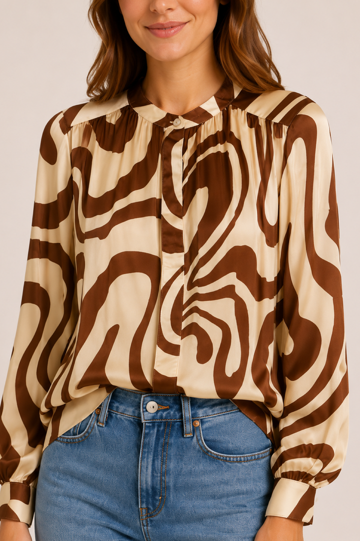 Blouse fluide à motif abstrait