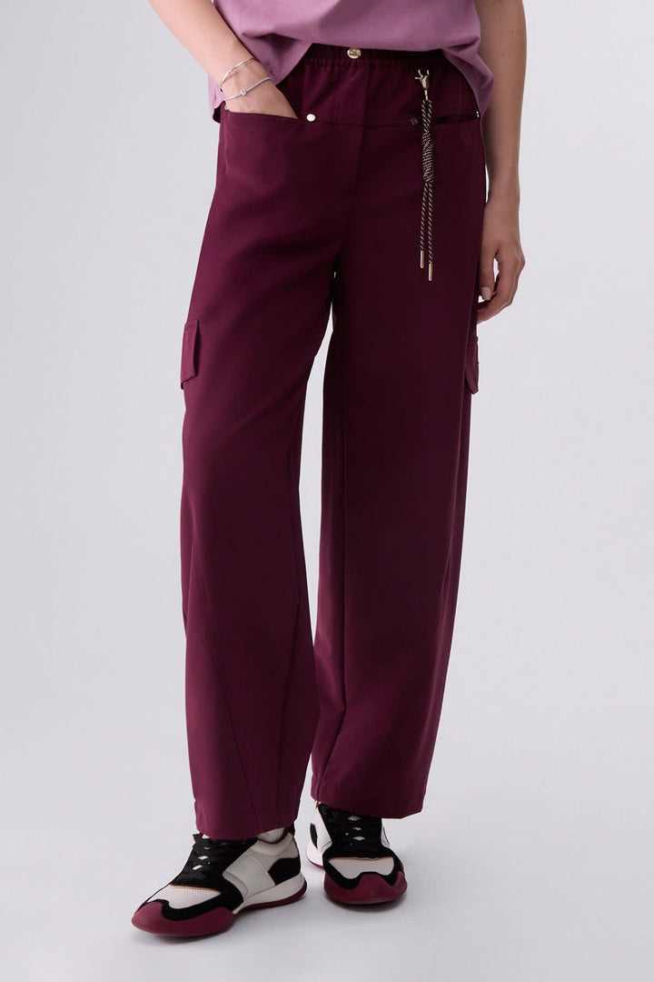 Pantalon cargo à jambe large pour femme liujo