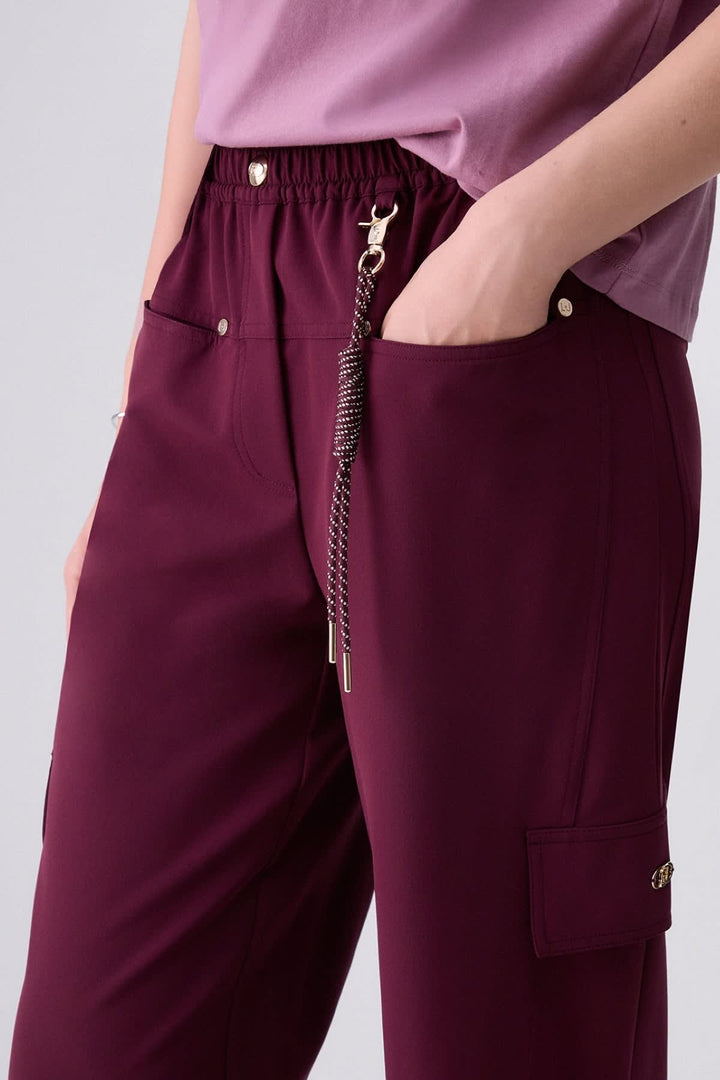 Pantalon cargo à jambe large pour femme liujo