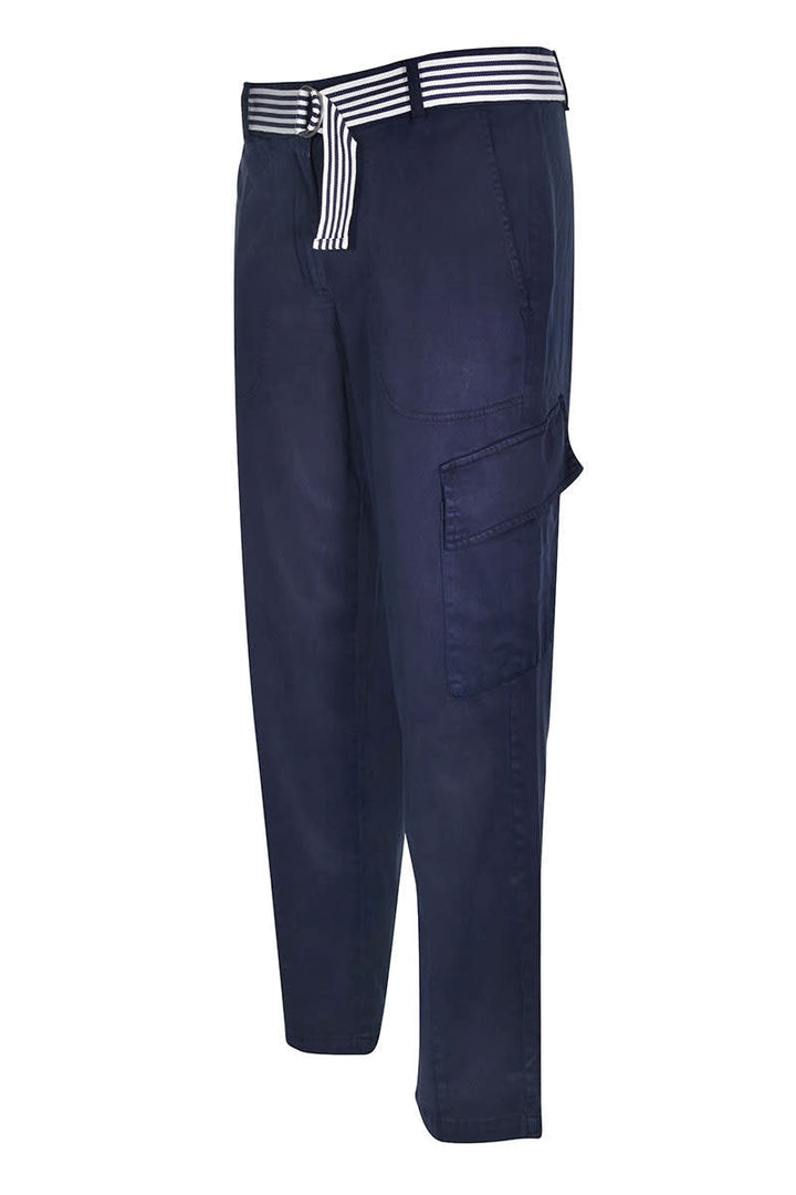 Laura Chino Pants with Striped Belt—Front View—for Women by Kennys