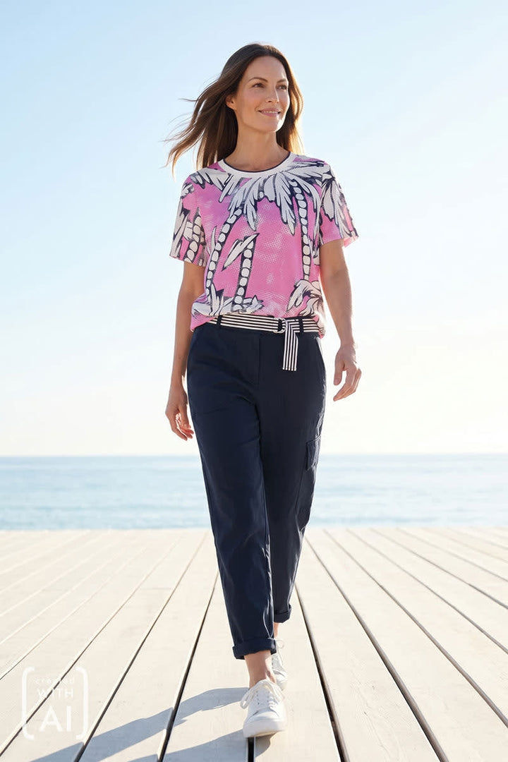 Laura Chino Pants with Striped Waistband for Women by Kennys