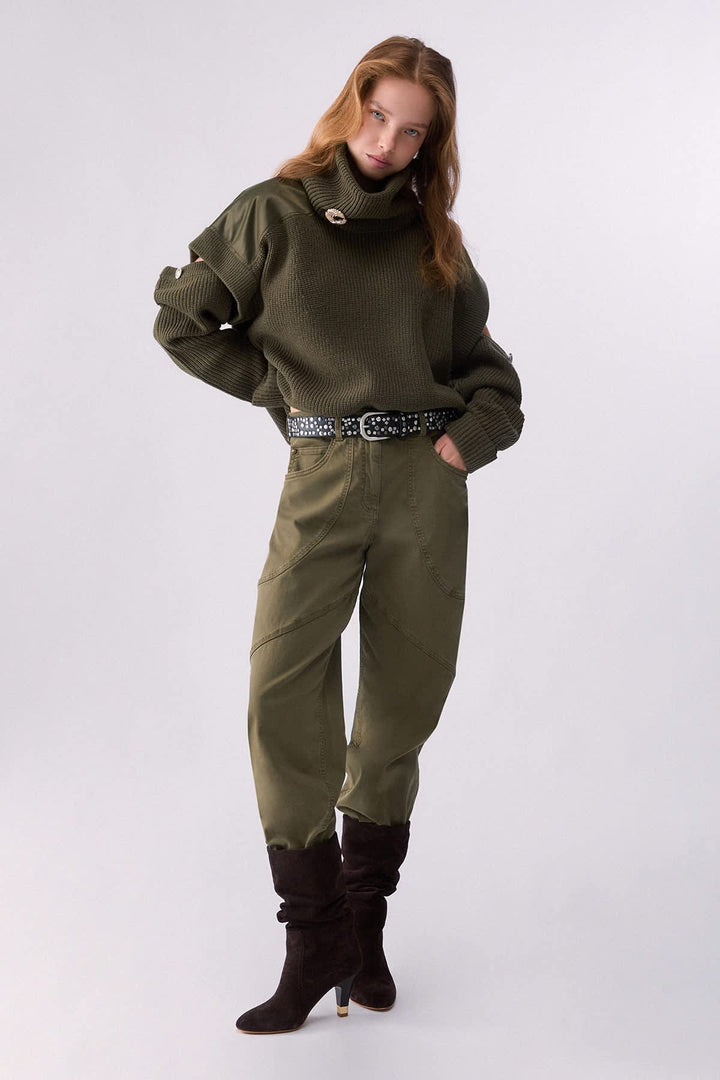 Pantalon habillé à coutures structurées pour femme liujo