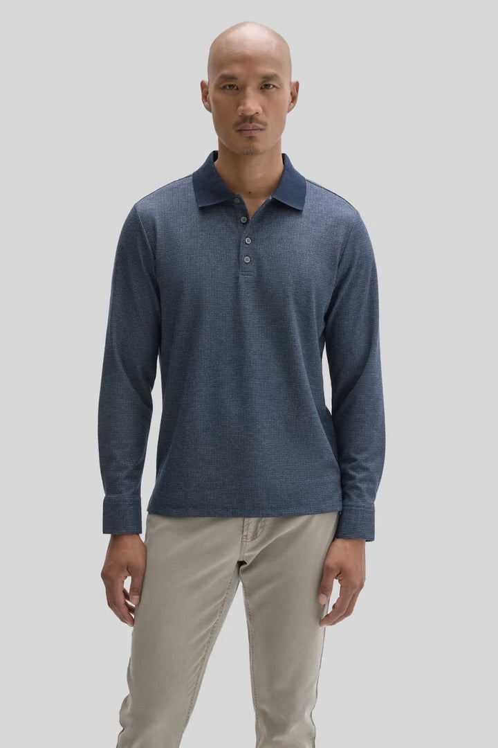 Polo à manches longues en maille texturée pour homme Robert barakett